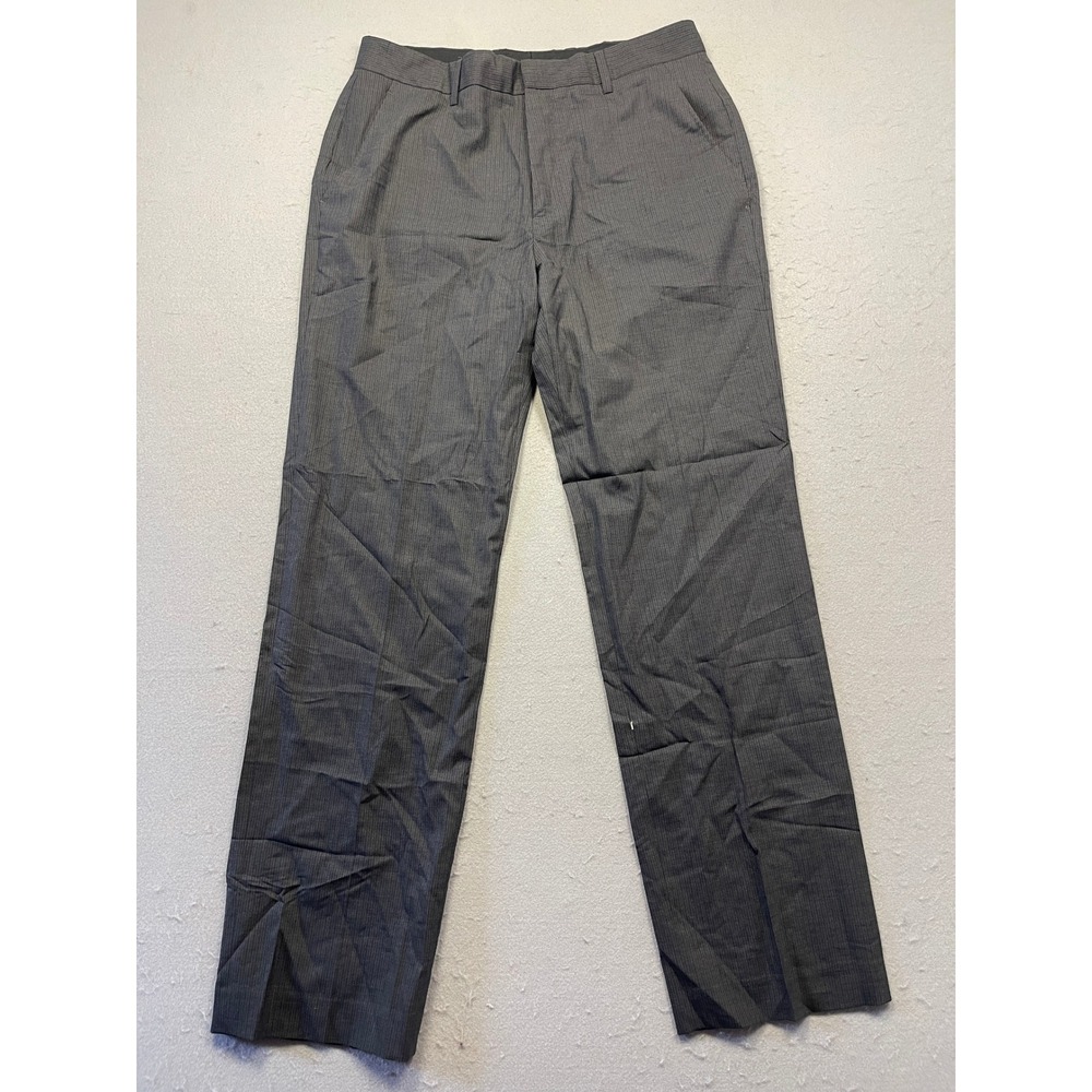 Banana Republic Straight Fit Pinstripe Grey 34/34 Mens